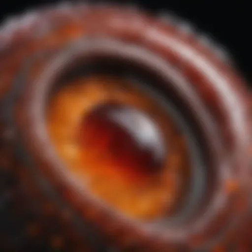 Close-up view of sard showcasing its rich coloration and texture