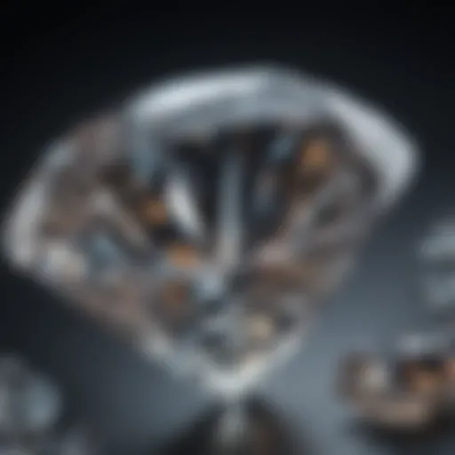 Close-up view of a diamond's intricate facets reflecting light