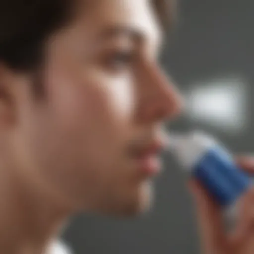 Illustration of an asthma screening questionnaire in use