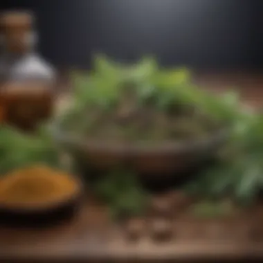 Ayurvedic Herbs for Sleep Promotion An assortment of Ayurvedic herbs known for promoting better sleep