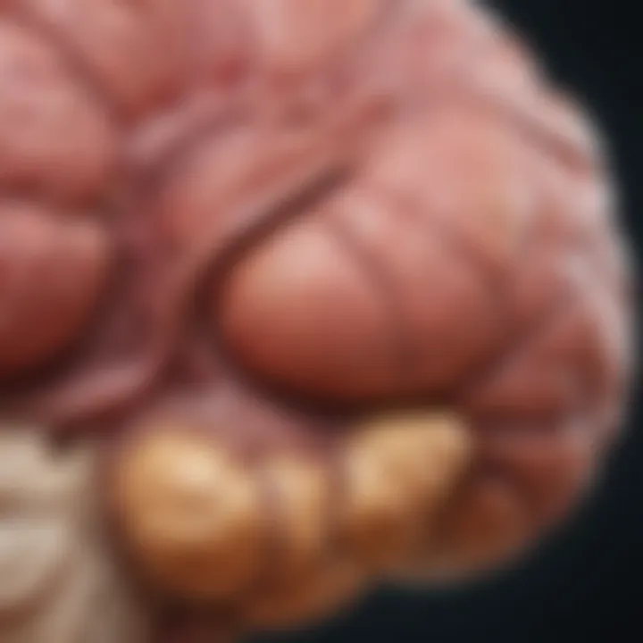 Illustration of the cerebellum highlighting tumor locations