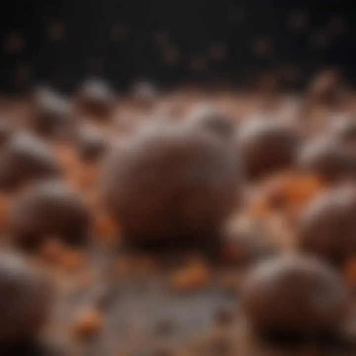 An artistic representation of cocoa flavonoids interacting with cells.