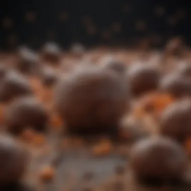 Cocoa Flavonoids and Cellular Interaction An artistic representation of cocoa flavonoids interacting with cells.