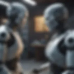 Illustration of cognitive robots interacting with their environment