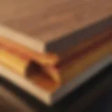Cross-section illustration of a laminated beam showing its layered structure