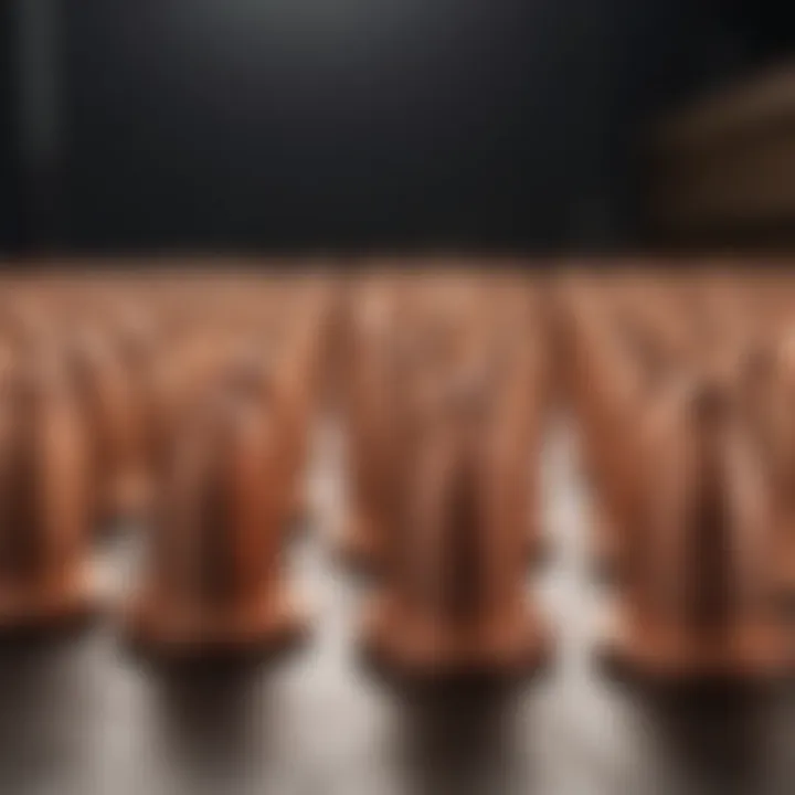 Illustration of the manufacturing stages of copper coated horseshoe nails
