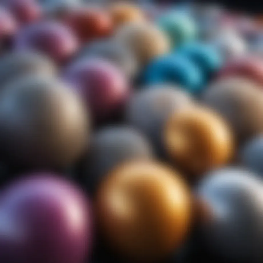 Detailed view of various welding coatings showcasing their textures and colors