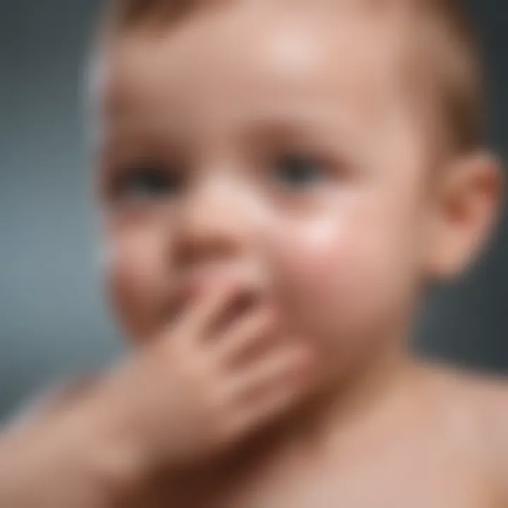 A close-up of healthy, moisturized skin on an infant's arm.