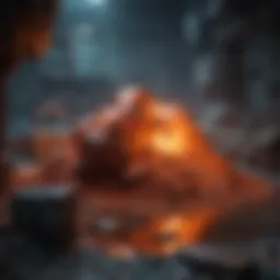 Copper ore being processed for extraction