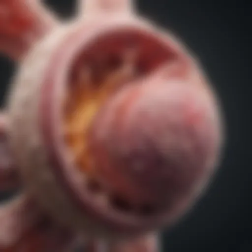 Diagram illustrating the pathophysiology of gastric cancer