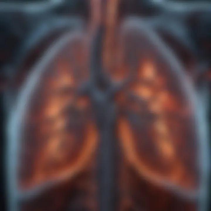 Radiological view of emphysematous changes highlighting lung airspace enlargement