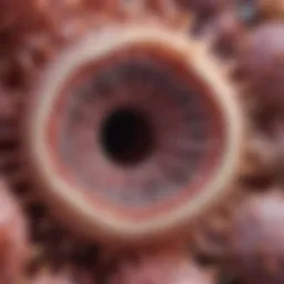 Microscopic view of eosinophils in the gastrointestinal tract