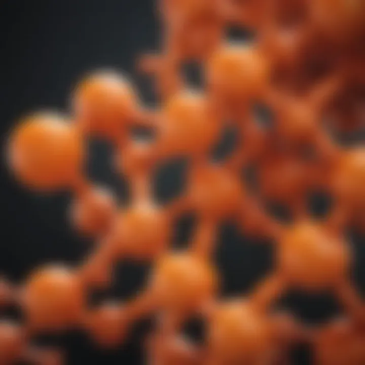 Molecular structure of carotene illustrating its chemical composition.