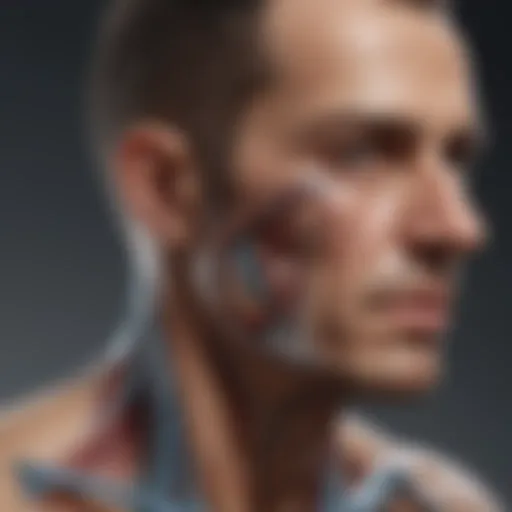 Illustration depicting the anatomical approach used in Bassini repair