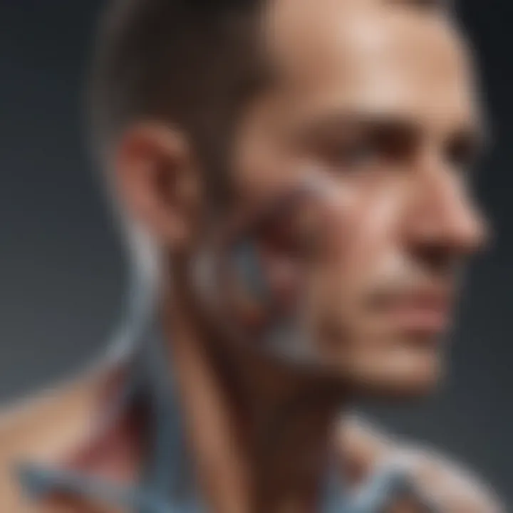 Illustration depicting the anatomical approach used in Bassini repair