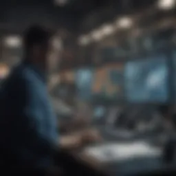 A trader analyzing market trends on multiple screens