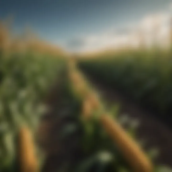 A lush field of glutinous corn thriving under the sun