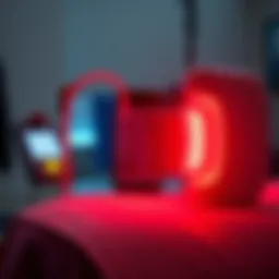 Therapeutic red light therapy device in use