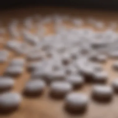 Antihistamine Tablets Close-up of antihistamine tablets on a wooden surface.