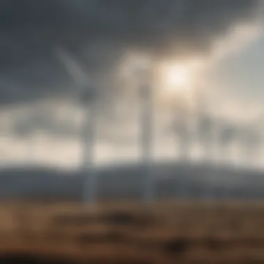 Renewable Energy: Wind Turbines in Action A modern wind turbine farm showcasing renewable energy.