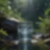 Crystal clear water flowing from a natural spring