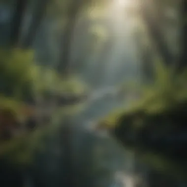 Ecosystem thriving in a clean water source