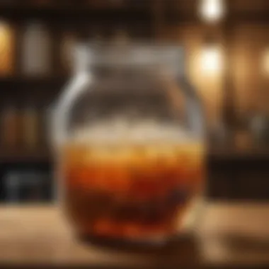 Diverse Starter Cultures in Action Bubbling fermentation jar showcasing diverse starter cultures