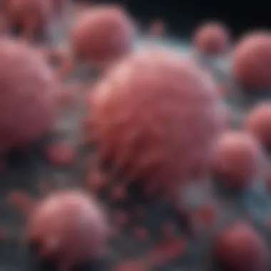 Microscopic Analysis of Cancer Cells Microscopic view of gastric adenocarcinoma cells showcasing their distinct morphology.