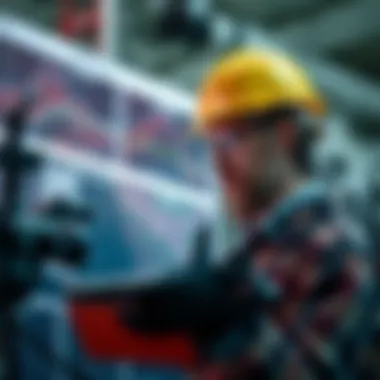 Geologist analyzing drilling data