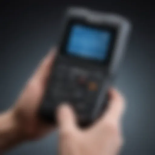 A state-of-the-art handheld myometry device in use