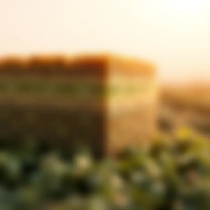 A cross-section of a hemp composite material demonstrating its layered structure