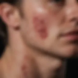 Detail of skin lesions associated with HIV