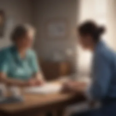 Healthcare professional discussing treatment options with a patient