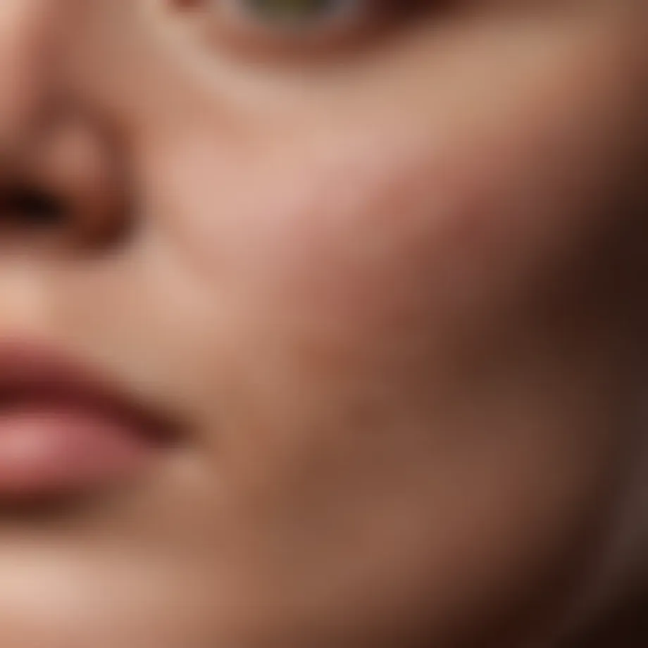 Close-up view of skin texture highlighting fine lines and creases.