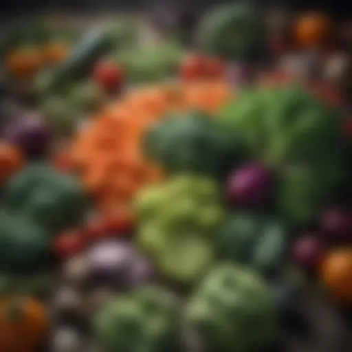 A vibrant array of fresh vegetables rich in antioxidants.