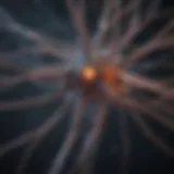 Neuronal network illustration showcasing pathways of regeneration
