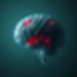 A detailed graphical representation of the brain highlighting areas affected by depression.