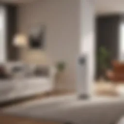 Elegant design of Novaerus air purifier in a modern living room