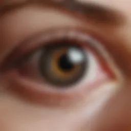 Close-up view of PMMA contact lenses showcasing their clarity and design.