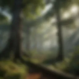 Lush forest canopy showcasing diverse tree species
