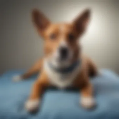 Post-Operative Recovery of a Canine Patient Male dog recovering after laparoscopic neutering