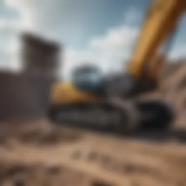Construction site utilizing remote excavator for increased safety