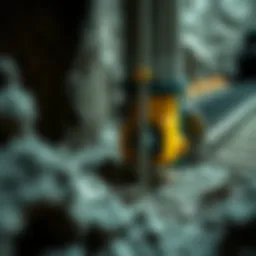 Rock core drilling equipment in action