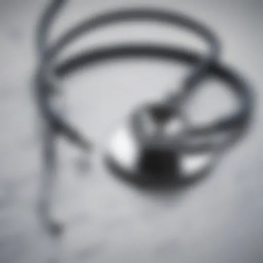 A close-up view of a stethoscope on a medical chart