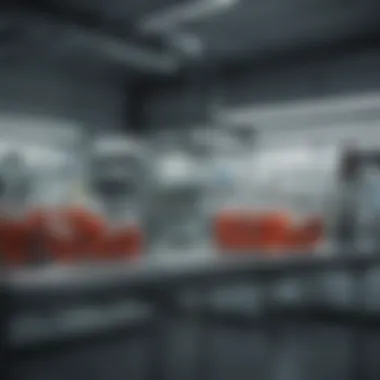 Laboratory Setup for Strontium Chloride Synthesis Laboratory equipment used for synthesizing strontium chloride.