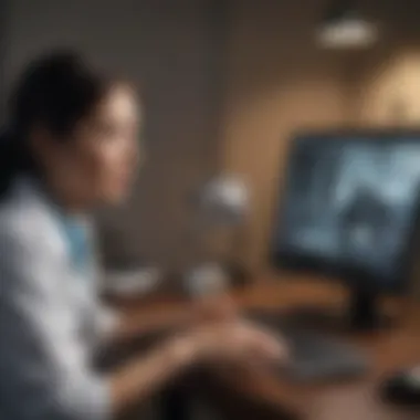 Virtual Consultation in Telemedicine A virtual consultation between a doctor and patient showcasing telemedicine technology