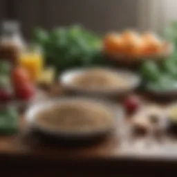 Magnesium-rich foods on a table