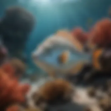 A sunfish near a coral reef highlighting its ecological role