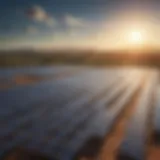 A futuristic solar energy farm with advanced solar panels.