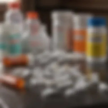 Over-the-Counter Decongestants An array of over-the-counter medications for sinus relief displayed on a table